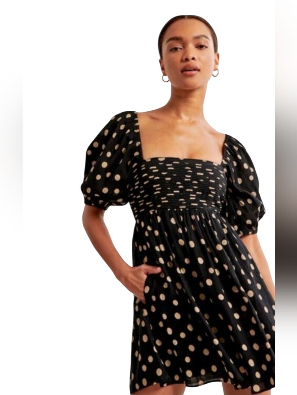 Abercrombie & Fitch Emerson Polka Dot Puff Sleeve Mini Dress XXSP